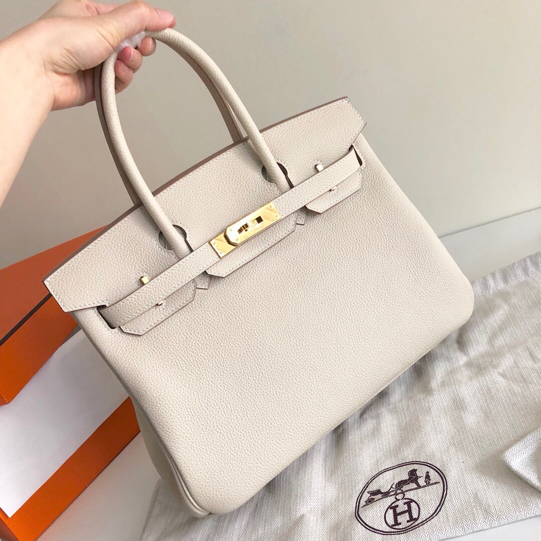 Hermes Birkin 35CM Togo Leather Handbag Cream White